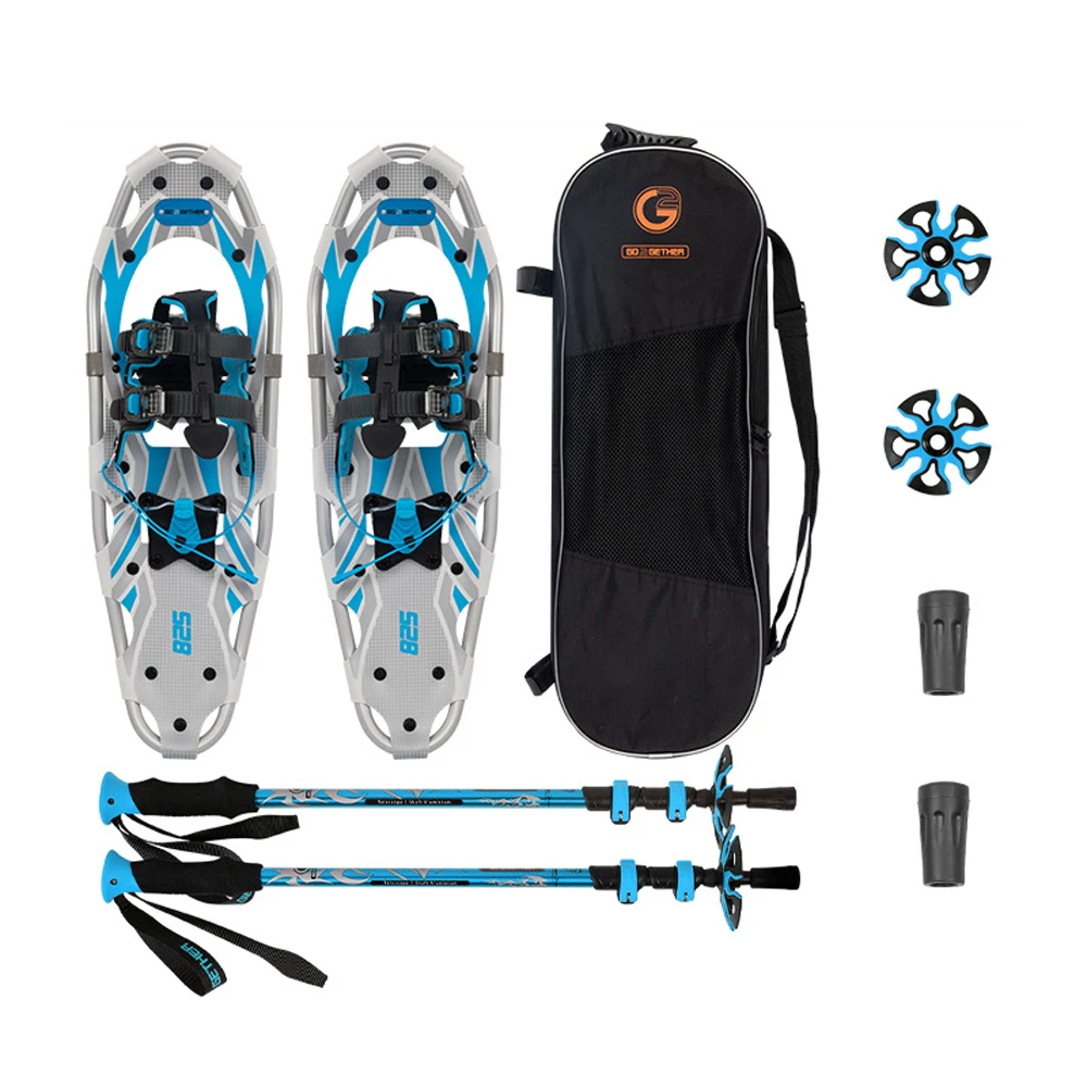 

Light Weight Snowshoes Set Outdoor Snowfield Walking Shoes Aluminum Alloy AntiSlip Adjustable SnowMountain Shoes