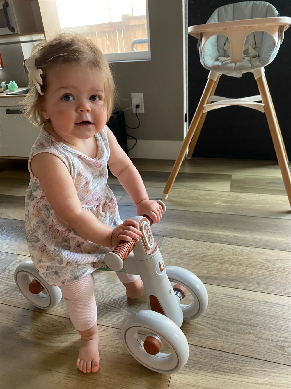 Ubravoo Baby Slide Balance Bike for 12-24 Months,3-Mode Headlight & 4 Transparent Silence Wheels, Riding on Toys Birthday Gifts 6