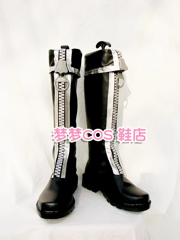 

D.Gray-man Allen Walker Cosplay Costume Shoes Anime Handmade Faux Leather Boots Large zipper