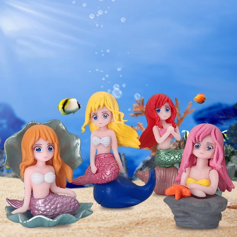 

Маленькая ракушка, фигурки русалки, аквариумные украшения для аквариума, украшение «сделай сам», украшение для торта, аксессуары для рабочего стола