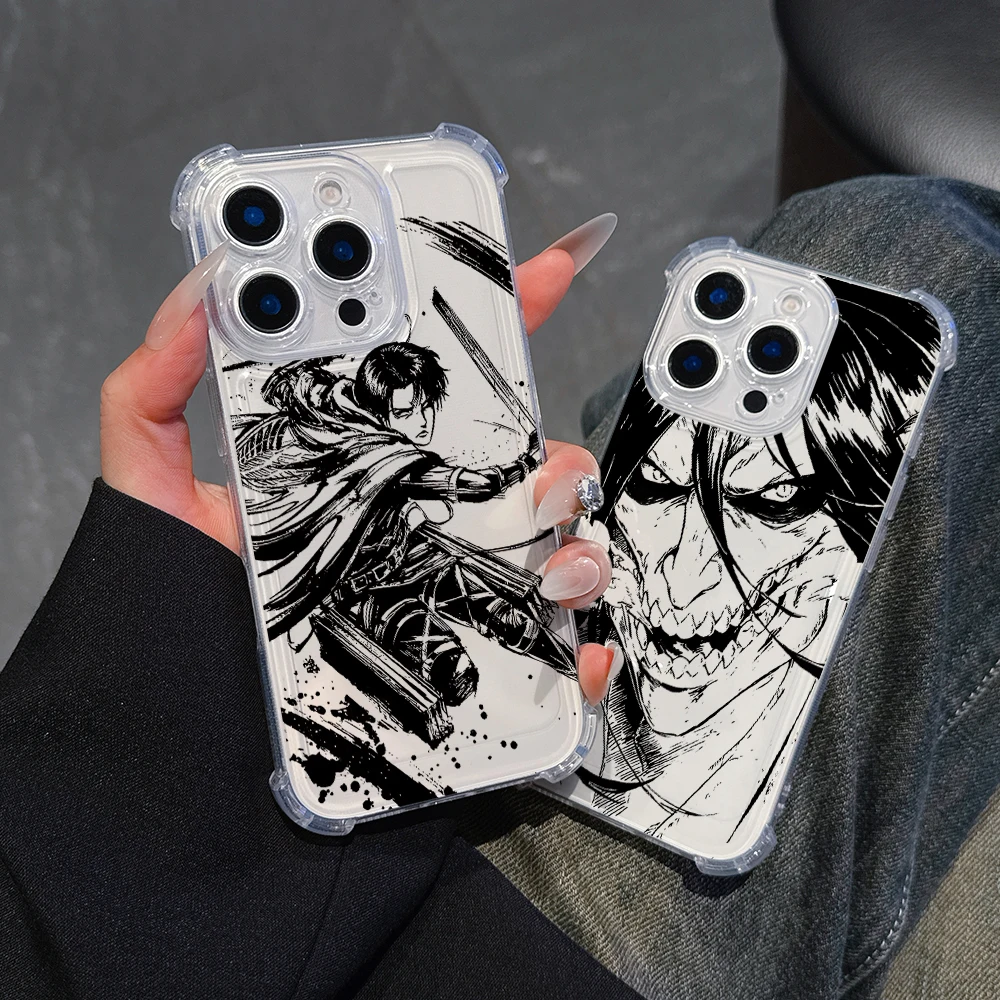 Premium Anime-Inspired Transparent Phone Case - Attack on Titan Edition