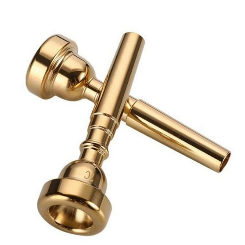 3 Pack Trumpet Mouthpiece Accessories Brass Trumpet Mouthpiece Set 3C 5C 7C For Beginners (Gold)