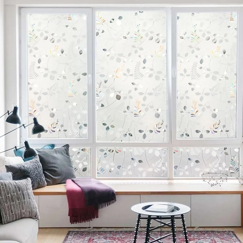 Window Privacy Film Stained Static Cling Glass Film 3D Decorative Colorful Glass Window Sticker for Home Sliding Door window film,window privacy film,window sticker