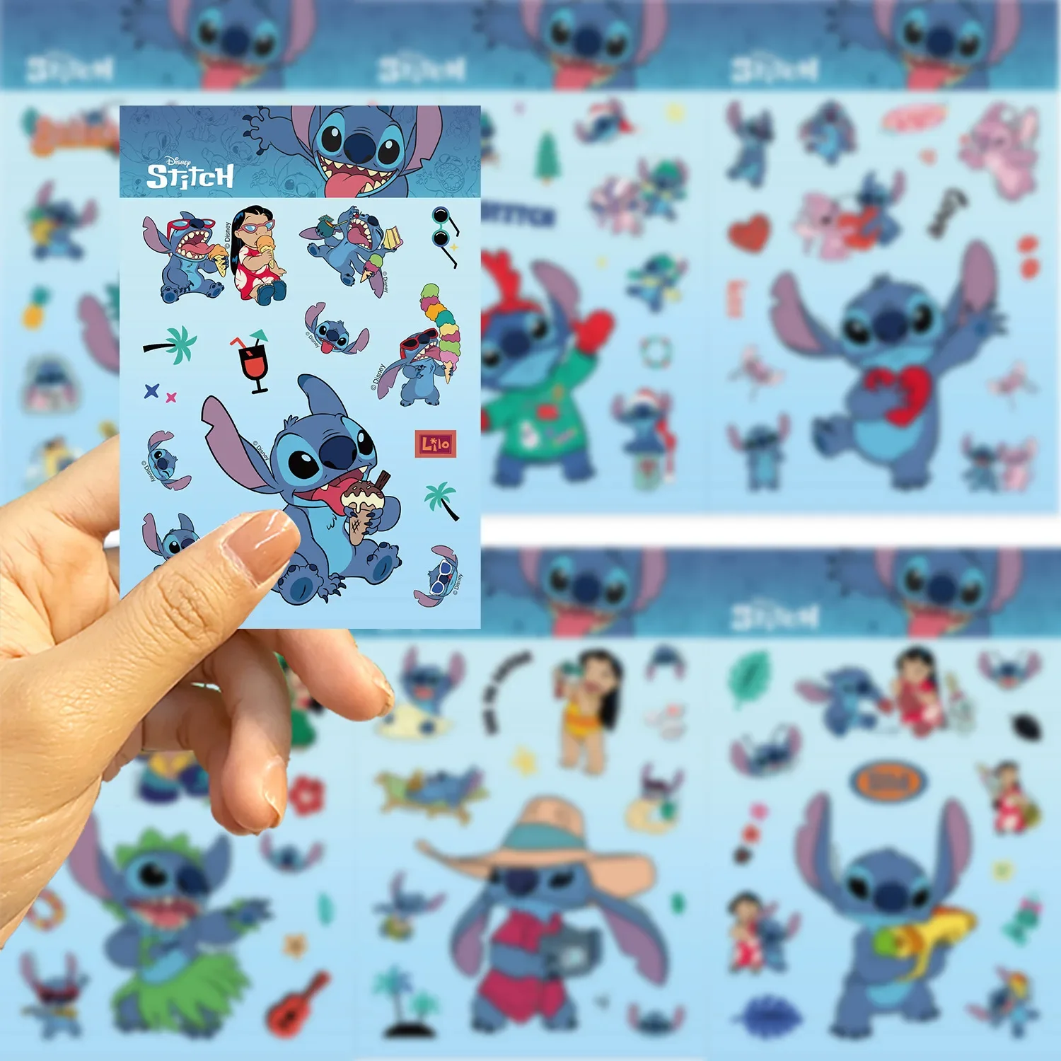 8/16/32Sheets Disney Cartoon Stitch Make A Face Puzzle Stickers Kids Make Your Own DIY Game Children Jigsaw Education Stickers 4