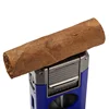 LUBINSKI 4-in-1 Cigar Turbo Lighter V-Type Cigar Cutter Cigar Punching Needle Metal 2-Torch Butane Gas Jet Lighter Men's Gifts 5