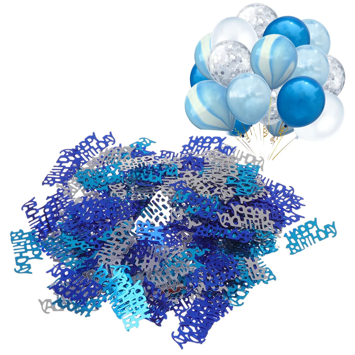 

1 Pack 15g Happy Birthday Confetti Table Decoration Confetti Birthday Dining Room Table Decoration (Blue + Silver)