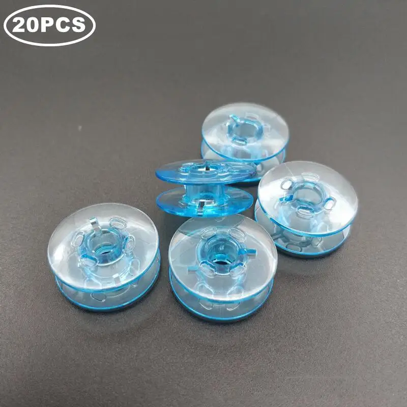 20PcsBluePlasticBobbinsSewingMachineSpoolsinBobbinForPfaff