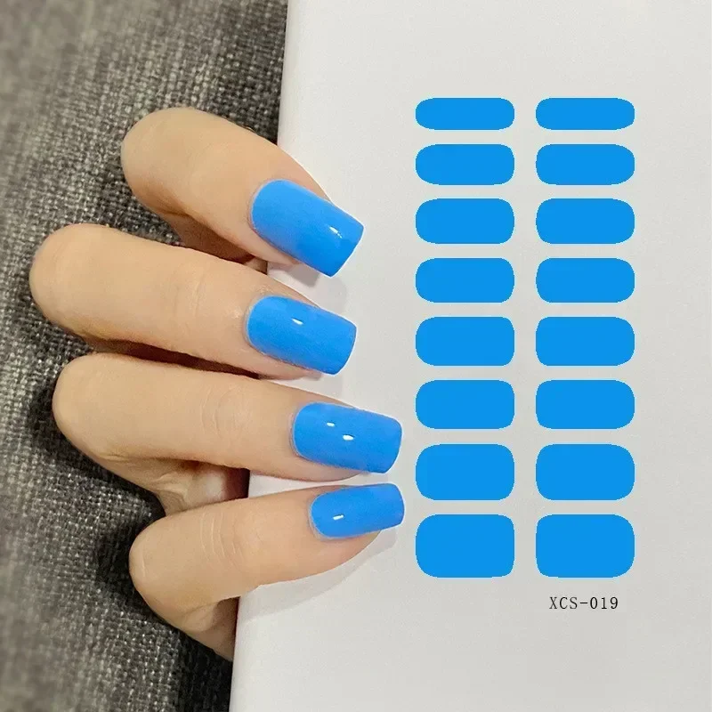 Heallor 53 Colors Nail Polish Stickers Pure Color Strips Waterproof Adhesive Nail Full Sticker Environmental Protection DIY Nai 3