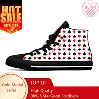 Playing Card Symbol Poker Casino Fashion Funny Casual Cloth Shoes High Top Lightweight Breathable 3D Print Men Women Sneakers 1