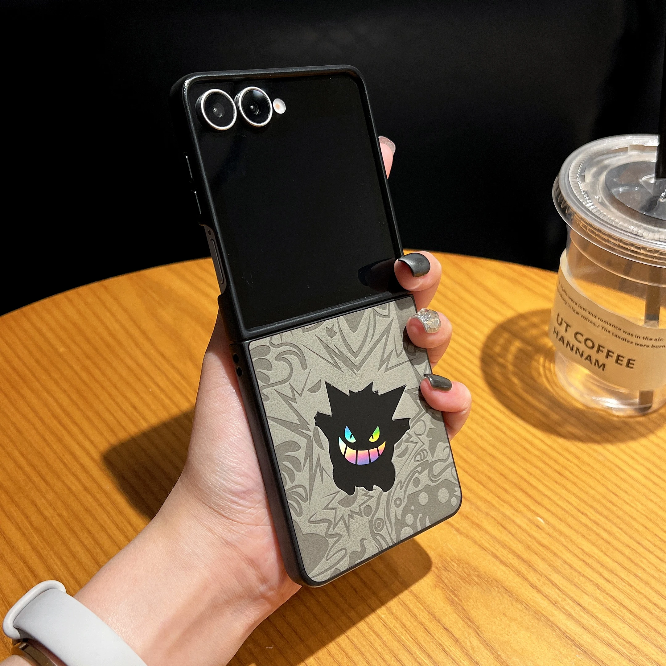 Cartoon Gengar Leather Shockproof Phone Case