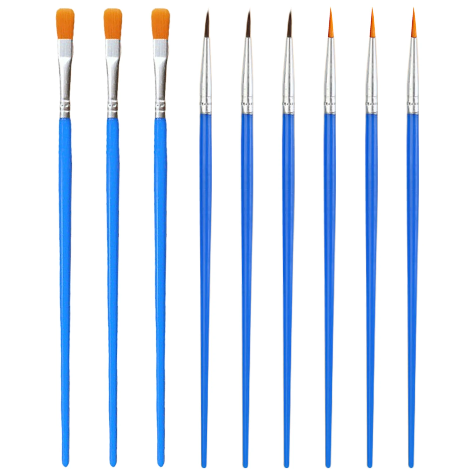 

9pcs Nylon For Watercolor Detail Paint Brush Set Hair Ergonomic Handle Miniature 3 Different Specification Brushes