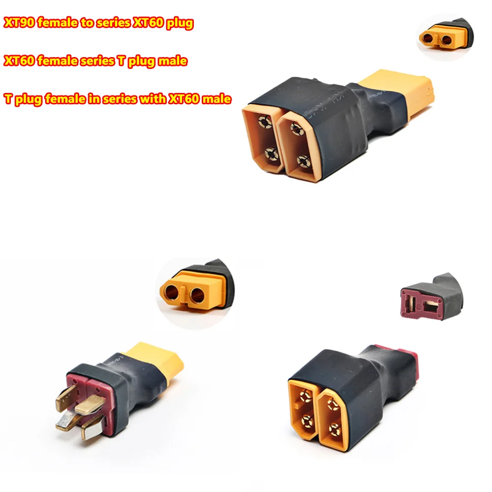 1pcs XT90 XT60 T Plug 1 Female to 2 Male Parallel / Series Adapter Lipo
