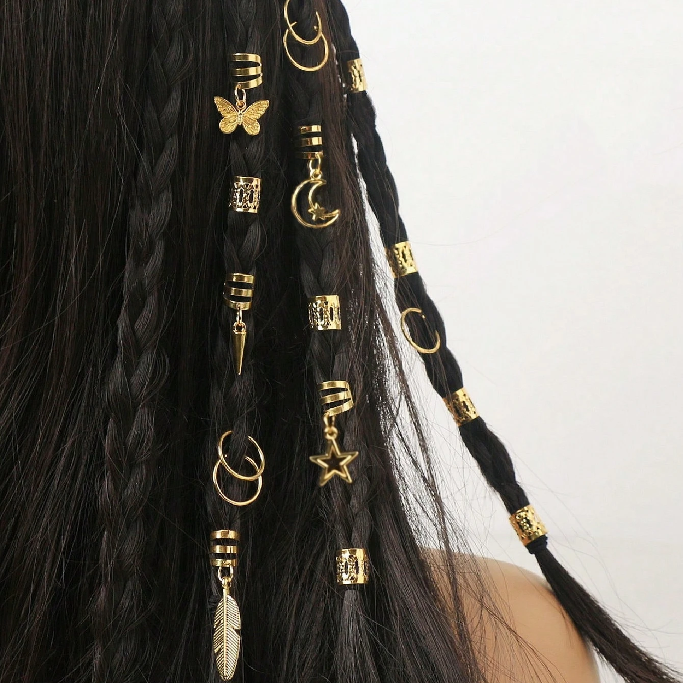 25Pcs Alloy Dreadlock Hair Ring, Hair Charms Hair Dreadlock Hair Pendants Hair Accessories Loc Hair Jewelry for Braids For Women
