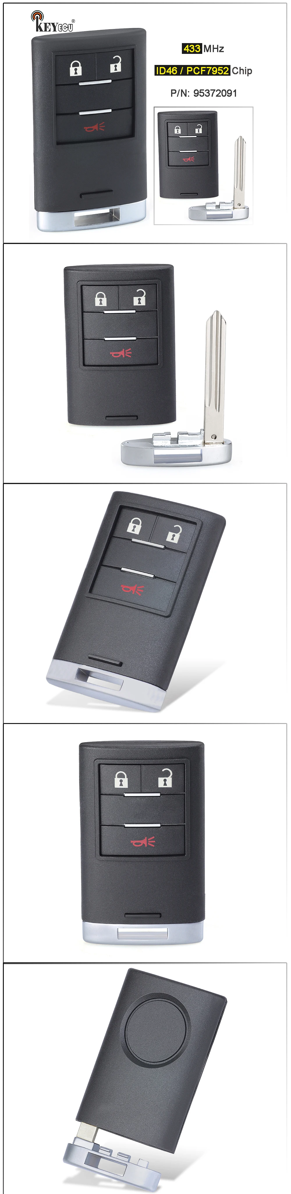 Keyforkess 433MHz PCF7952A / ID46 Chip PN: 95372091 Smart Remote Key Fob per Holden Chevrolet Captiva 2014 2015 2016 2017 2018 - S496ac6505c394f668c85a6ff43decf26t