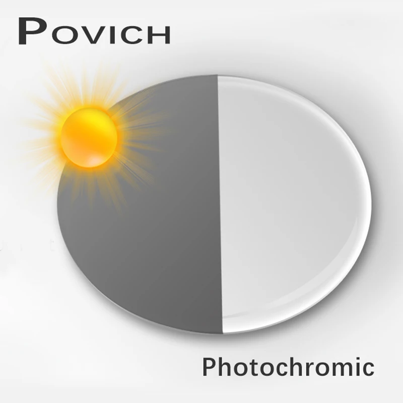 

POVICH 1.56 1.61 1.67 0.25~12.0 Refractive Index Photochromic Gray Lens Prescription Aspheric Glasses Lenses Myopia Hyperopia