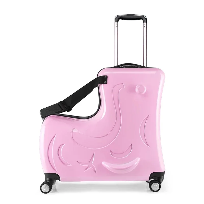 Kids fashion skateboard rolling luggage 20/24 inch children spinner travel trolley case cute baby carry on suitcase