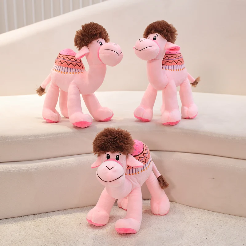 

28CM Cute Simulation Camel Plush Toy Stuffed Soft Lifelike Pink Camel Pillow Doll Toys for Kids Girls Birthday Xmas Gift Decor