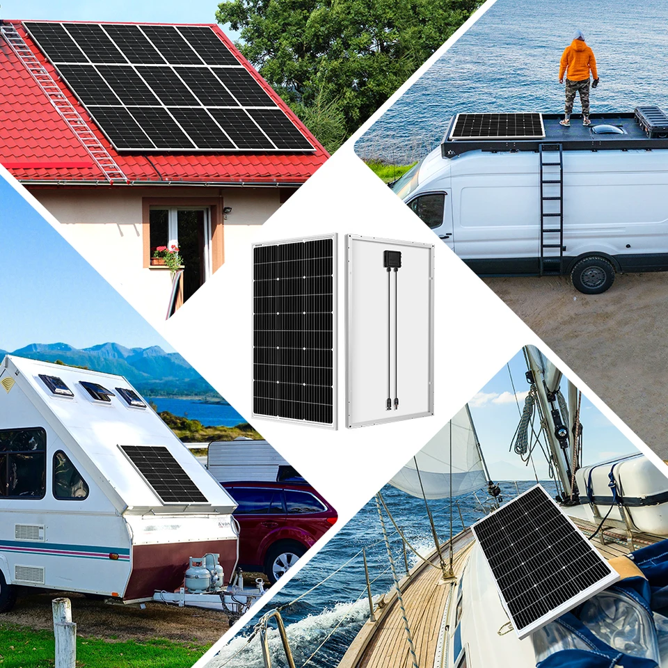 DOKIO 100W Waterproof Monocrystalline Solar Panel