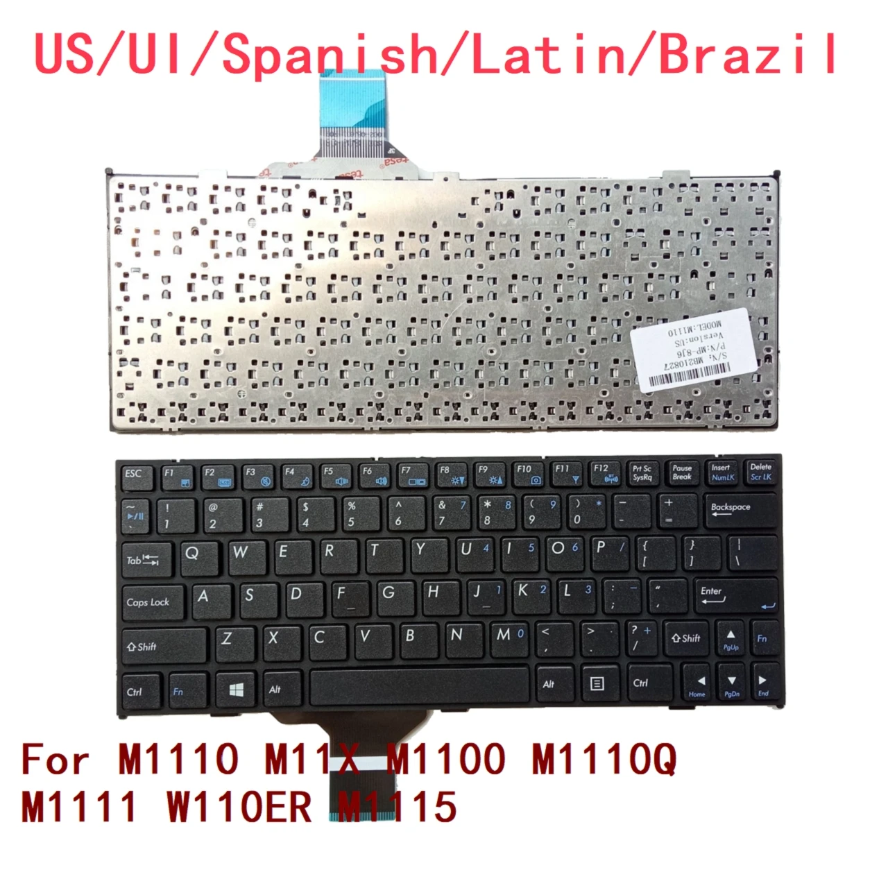 Новая приблизительная испанская латинская Бразилия клавиатура для ноутбука CLEVO M1110 M11X M1100 M1110Q M1111 W110ER M1115 запасная деталь для ноутбука