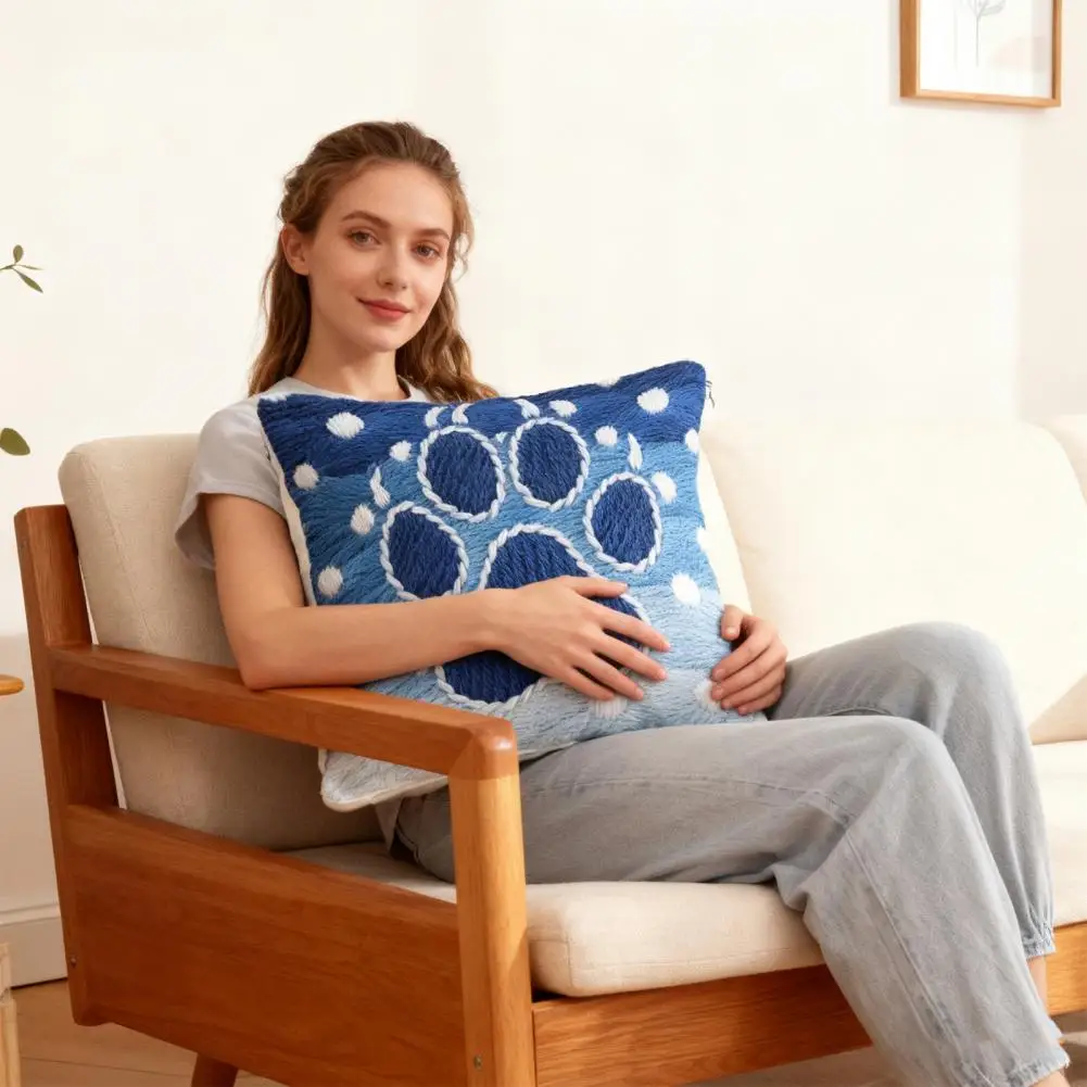 45x45CM Blue Paw Dotted Pillowcase Single Side Print Throw Pillow Cover Home Bedroom Sofa Bed Decorative Square Cushion Cover