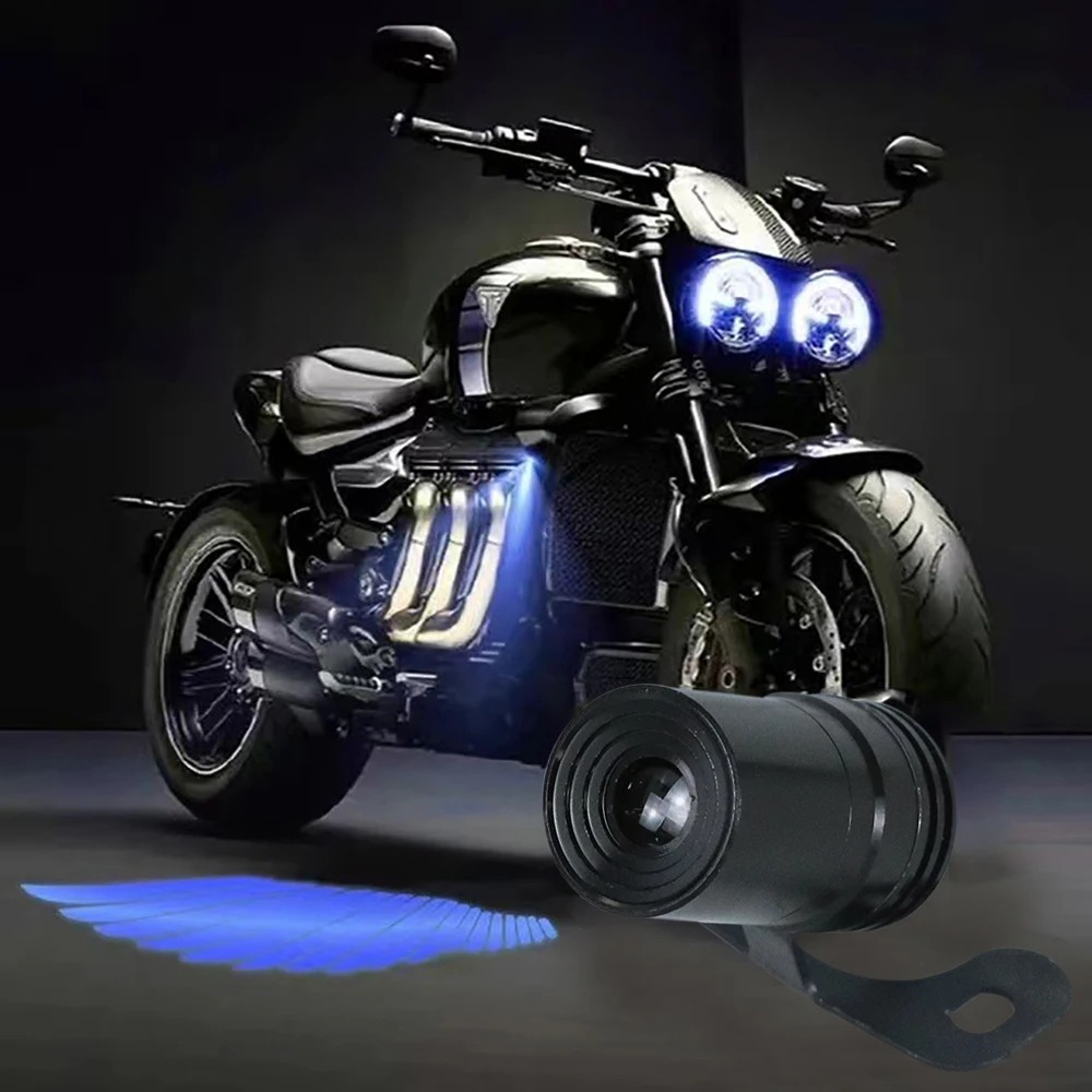 Motorcycle LED Lights Motorcycle Accessories 2 PCS Motorcycle LED Underbody Light Projector Ghost Angel Wings