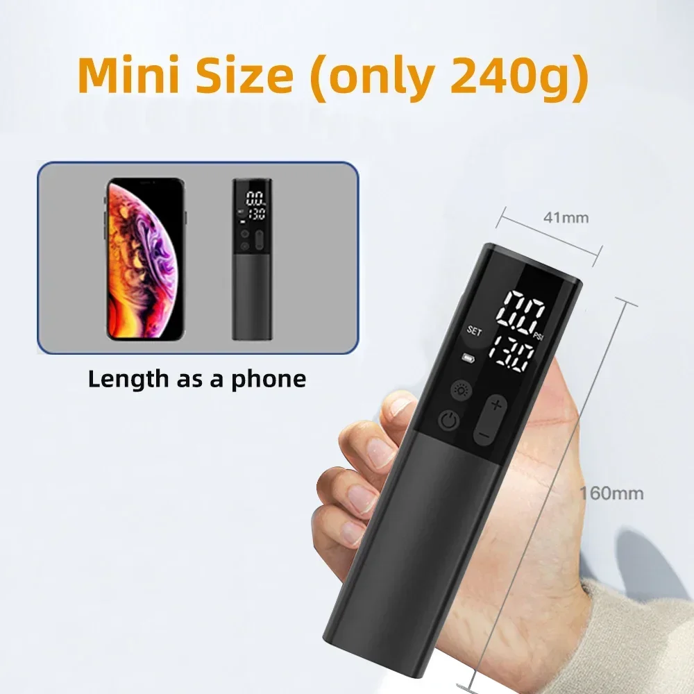 Air Pump Electric Tire Inflator Tire Inflator Inflatable Pump Portable Wireless Electric Balloon Pump 15PSI With LED Light for Basketball Soccer Volleyball