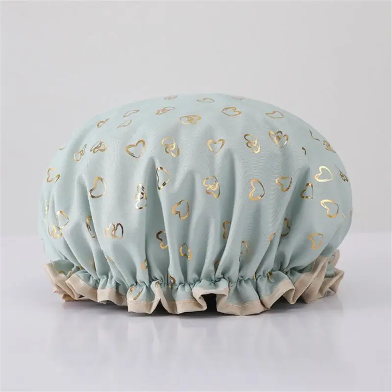 Double Layer Starry Sky Design Thick Waterproof Shower Cap Star Pattern Bathroom Hair Salon Supplies Bath Hat Bonnets for Women