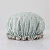 Double Layer Starry Sky Design Thick Waterproof Shower Cap Star Pattern Bathroom Hair Salon Supplies Bath Hat Bonnets for Women 5