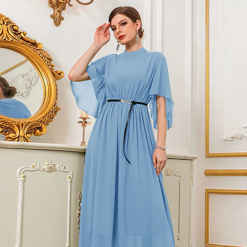 

Caftan Kaftan Eid Djellaba Abaya Dubai Muslim Dress Turkey Muslim Party Dresses Ramadan Islam Abayas Belt Elegant Vestidos