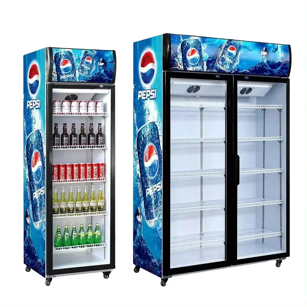Refrigerator with Glass Door for Beverage Display and Promotion