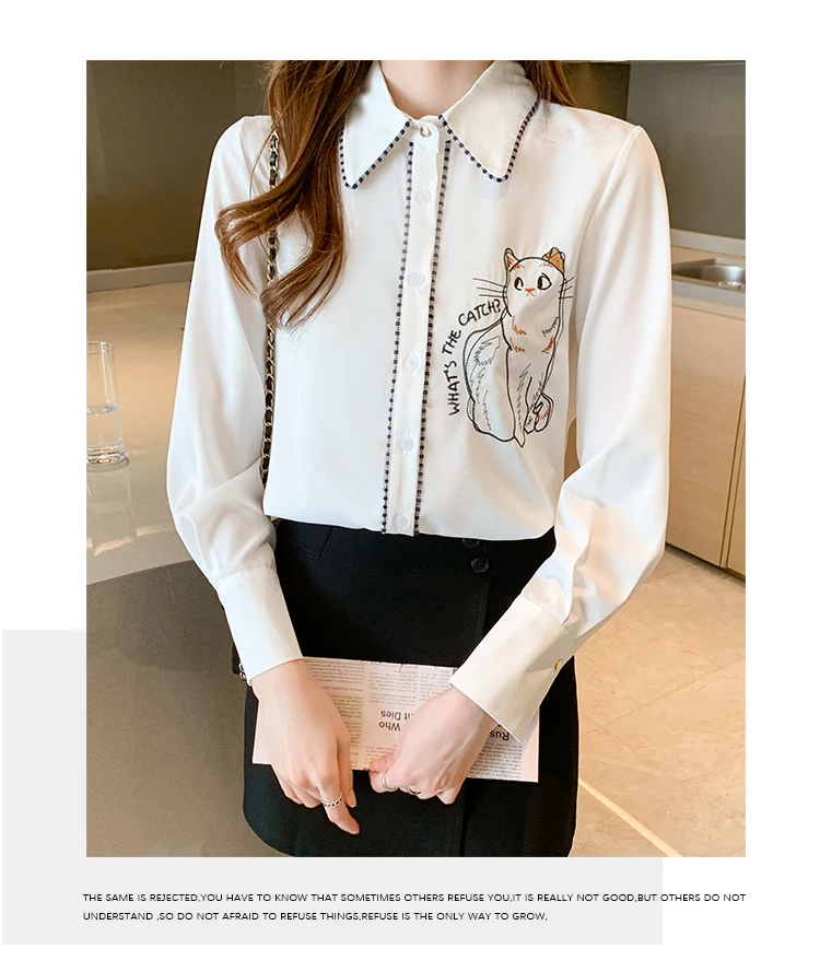 Neue elegante Druck blusen lässig täglich Damen hemden Mode Damen Button-Down-Tops Blusa Mujer – Detail 10