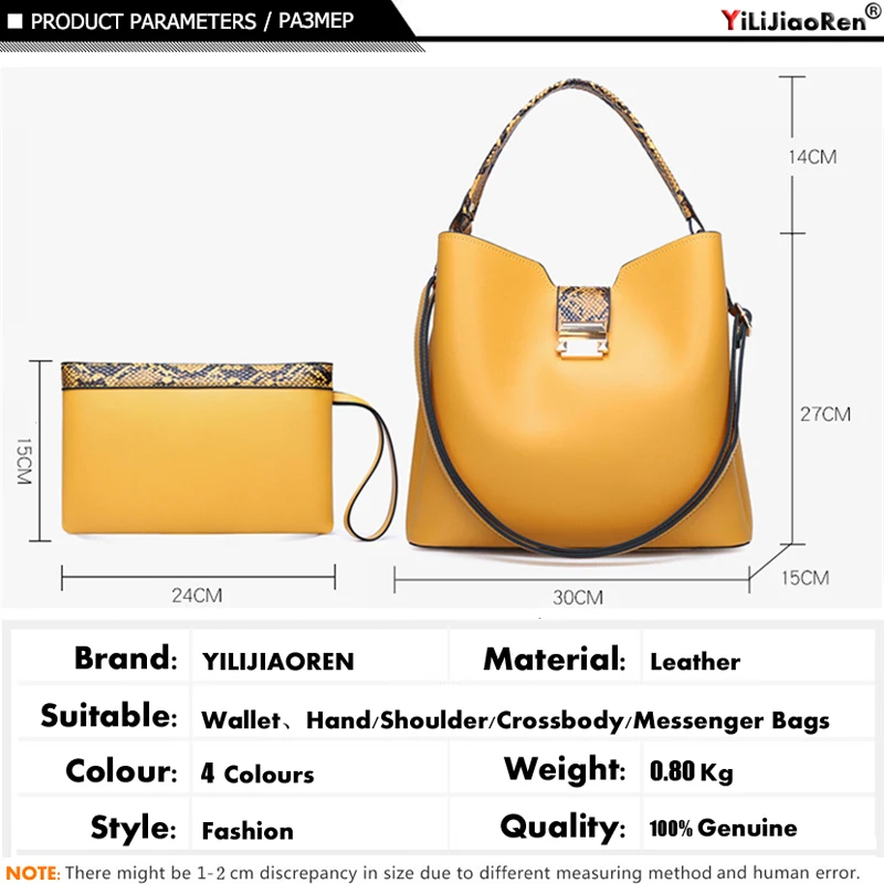 Women Fashion Handbags Clutches High Quality Leather Hand Bag Sets Large Shoulder Bag Women Crossbody Messenger Bags Sac A Main - 3