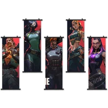 

Characters Home Decoration Canvas Pictures VALORANT Poster Printed Wall Art Plastic Scroll Hanging Painting Bedside Background
