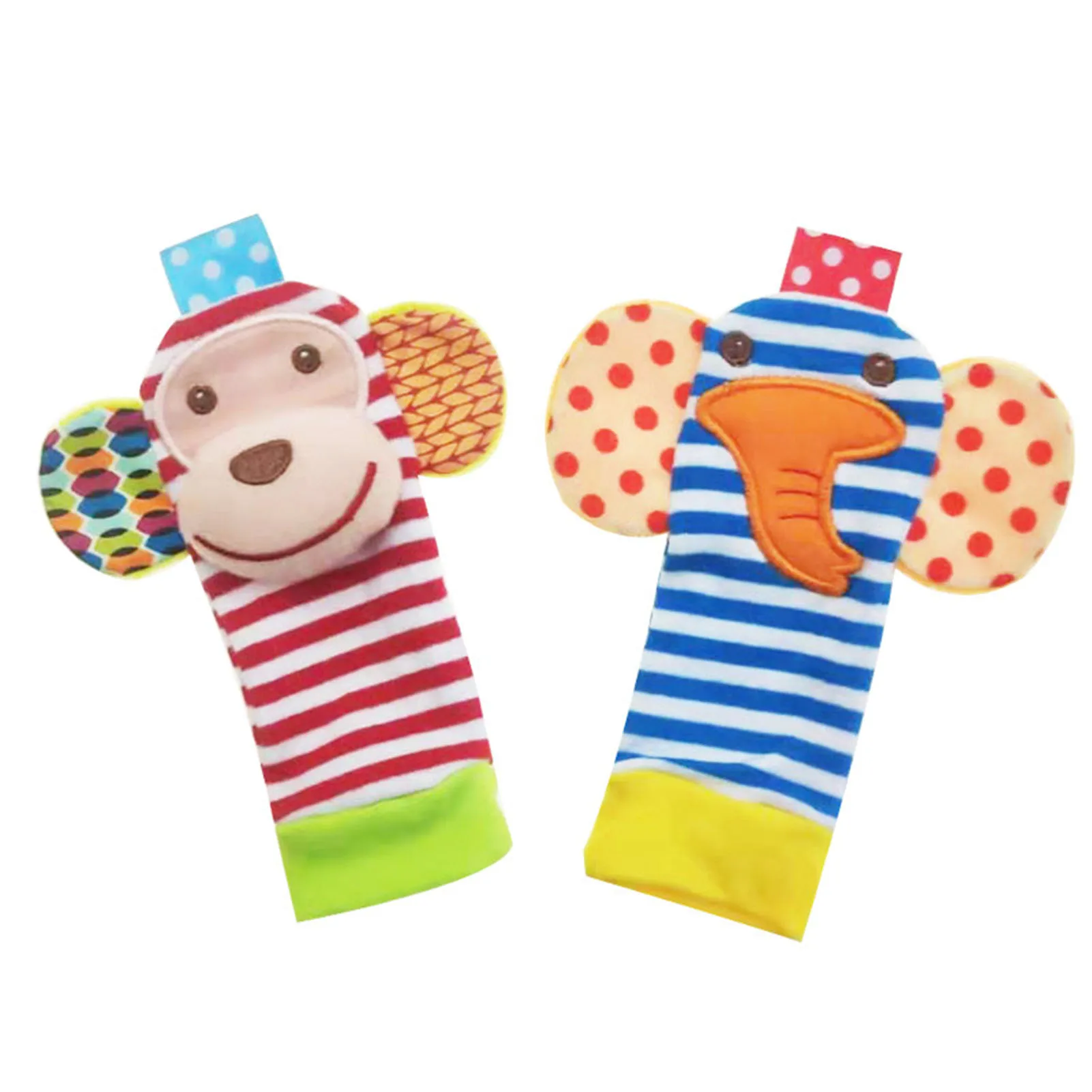 

Cartoon Baby Rattle Wrist Strap Socks Washable Durable Exercise Kid's Hands-On Ability Toy for Christmas Thanksgiving New Year