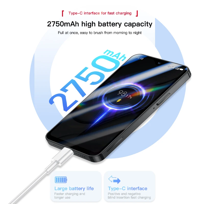 SOYES XS18 Pro Max 4.3" Mini Smartphone 4G LTE Android10.0 2GB RAM 16GB ROM 2750mAh Facial Recognition GPS OTG Small Cell Phone 4