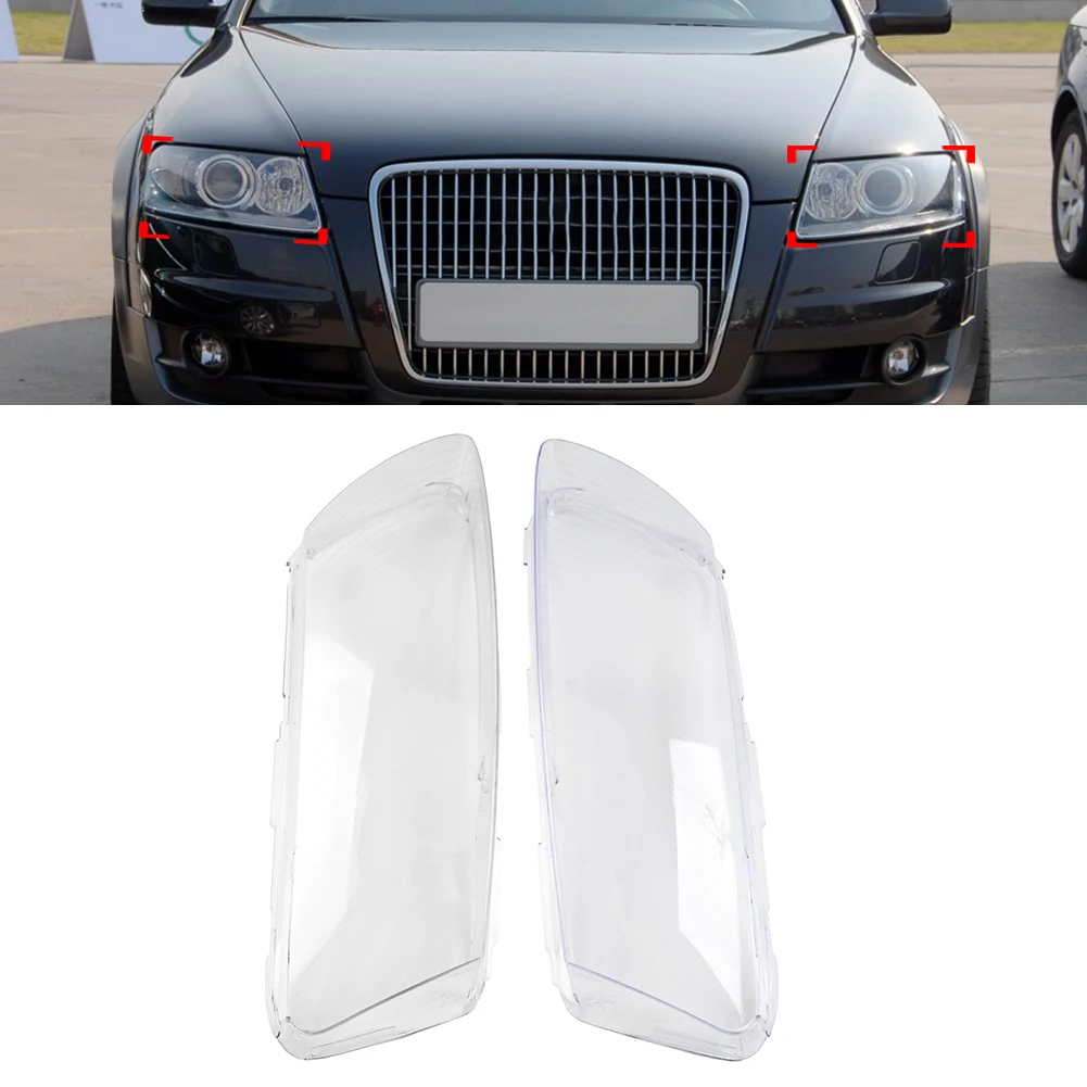 2Pcs Faro Per Auto Faro Trasparente Copriobiettivo Parasole Per Audi A6 C6 2006 2007 2008 2009 2010 2011 4 F0941003 4 F0941004