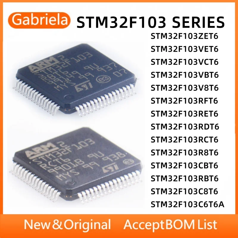 

STM32F103C8T6 STM32F103CBT6 STM32F103RCT6 STM32F103RFT6 STM32F103VCT6 STM32F103RET6 STM32F103C6T6 STM32F103 STM32 chip ic