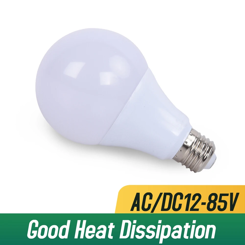 12V 24V 36V 48Volts DC AC LED 전구 E27 램프 전구 3W 5W 9W 12W 15W 24W 36W Bombilla lamparas led 12-85V 태양 캠핑