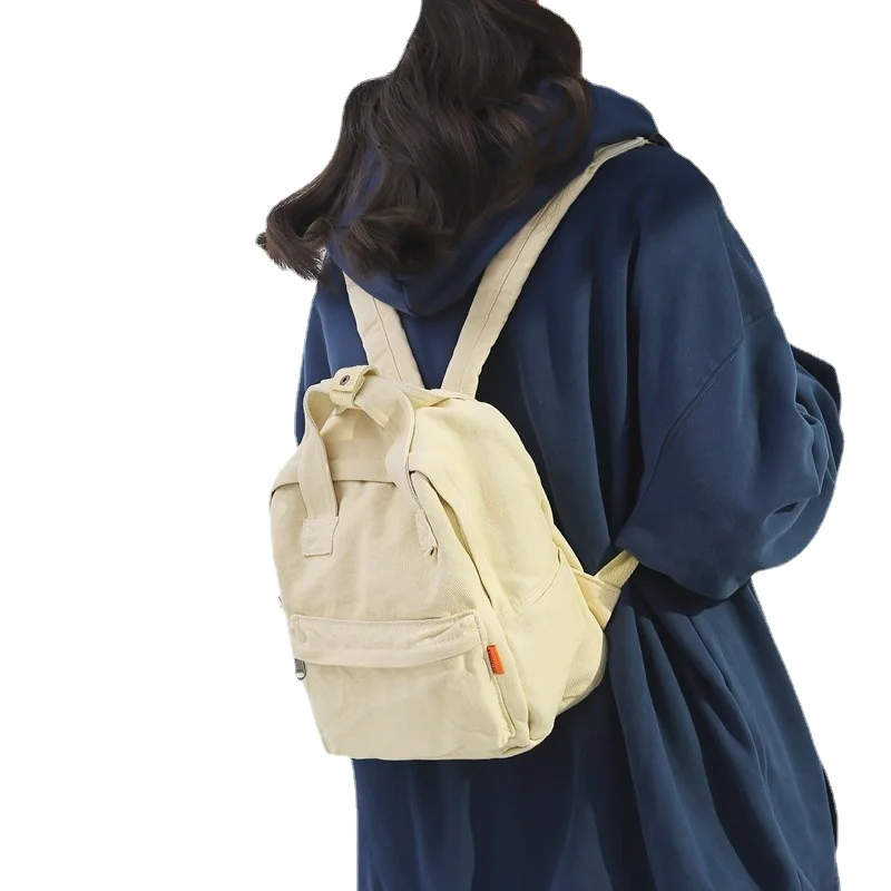 

202615 женский маленький мини-рюкзак, новинка 2022, модные сумки через плечо Joker для студентов колледжа, Холщовая Сумка с эффектом потертости