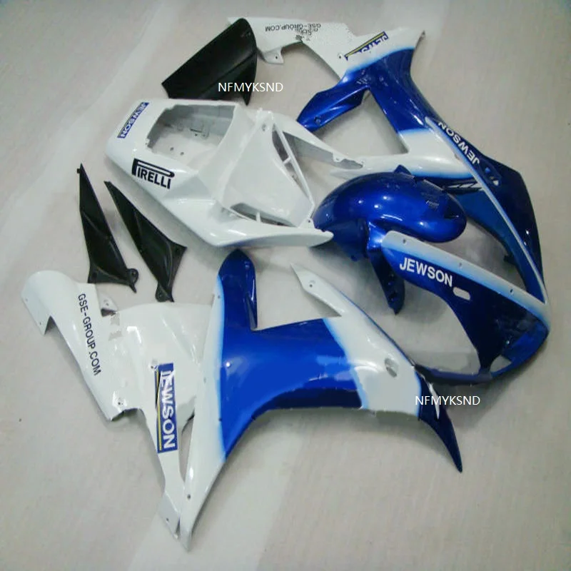 

100% ABS Fit Injection Fairing kit for YAMAHA blue YZF R1 2002 2003 white body YZF1000 YZFR1 02 03 motorcycle fairings