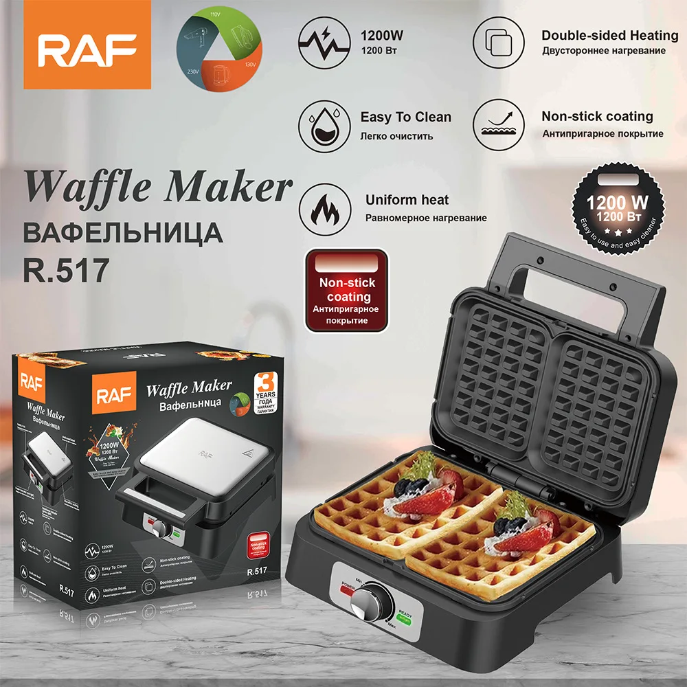Mini Waffle Maker Automatic Breakfast Machine Double-Sided Heating Electric Griddle Lightweight Snack Maker