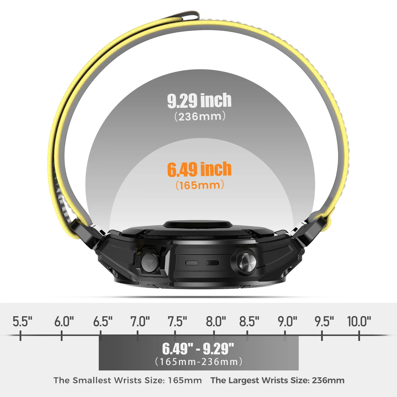Durable Nylon Watch Strap - 22/26MM, Versatile Design