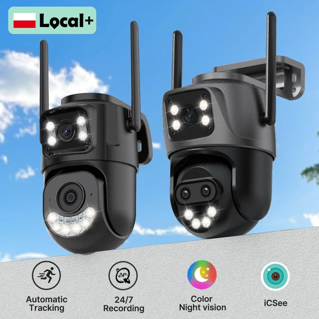 Caméra IP Wifi WONSDAR iCSee pour extérieur, écrans de sécurité, caméra PTZ, enregistrement vidéo 24h/24 et 7j/7, suivi automatique, surveillance résistante aux intempéries 1