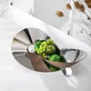 Wood Grain Metal Irregular Winding Fruit Tray, Geometric Art Stainless Steel Tray, Dining Table Decoration Storage Tray 2