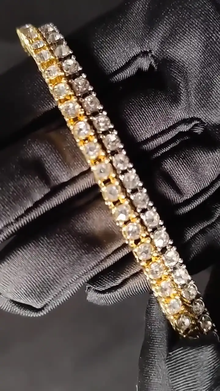 新4ミリメートルアイスアウトテニスブレスレットネックレス男性