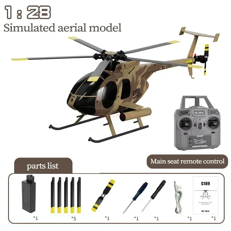 Disponibile Rc Era New 1:28 C189 Bird Rc Elicottero Zanna Md500 Dual Brushless Simulazione Modello 6-Axis Gyro Modello Di Simulazione Giocattoli