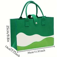 Sac fourre-tout en toile rayée pour femmes, 1 pièce, sac à main multifonctionnel de banlieue, sac à bandoulière, sac de rangement pour Shopping 4