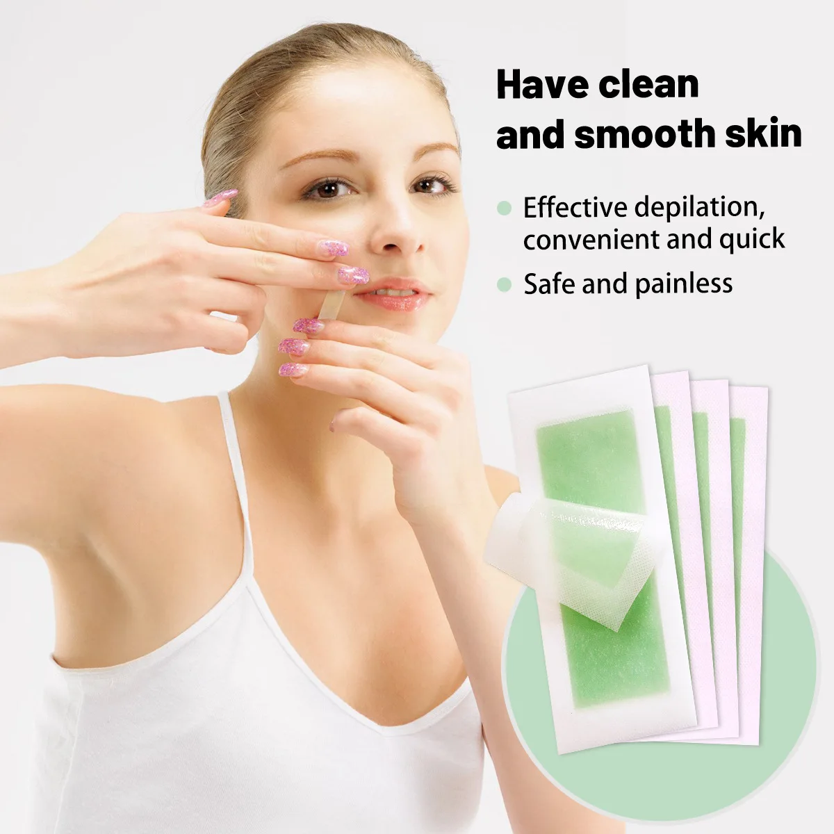 72pcs Small Waxing Strips Lip Wax Strips For Women's Safe Wax Paper For