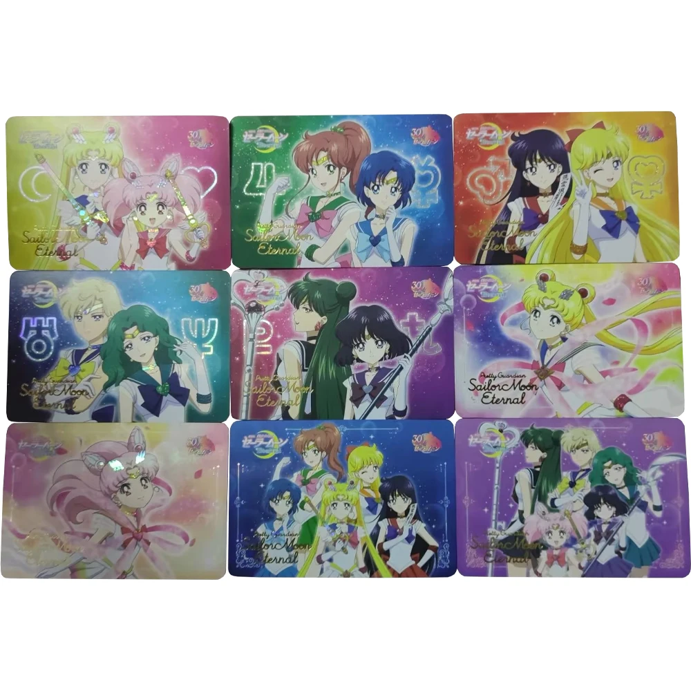 

10pcs/set Anime Girls Flash Card Tsukino Usagi Mizuno Ami Hino Rei Aino Minako Super Soldier Game Anime Collection Card Gift Toy