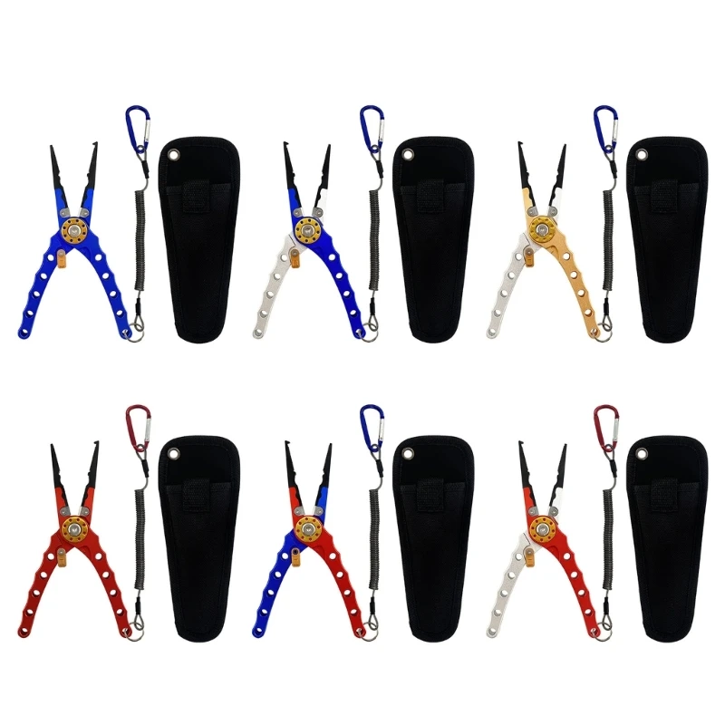 

Y1UC Aluminum Alloy Fishing Lip Holder Fish Plier Grippers Line Cutter Grip Multifunction Grabber Keeper Fish Hook Remover